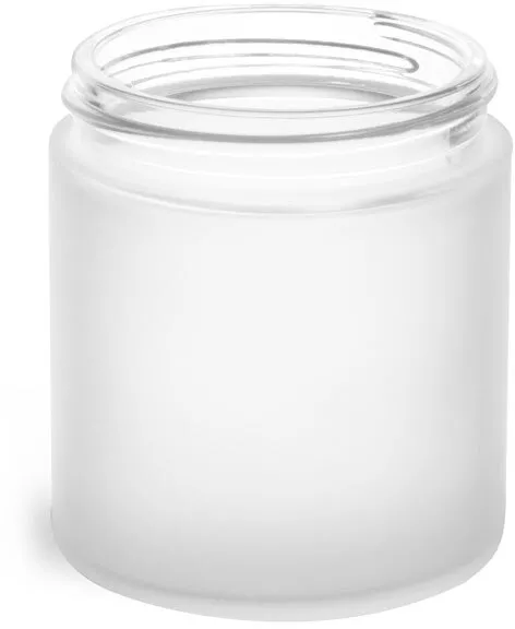 12oz Frosted Glass Jars with Bamboo Natural Lids 48 each