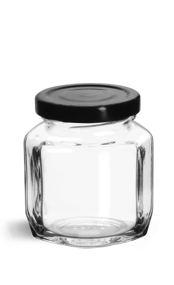 6 OUNCE CLEAR GLASS CYLINDER JAR PKG(6)