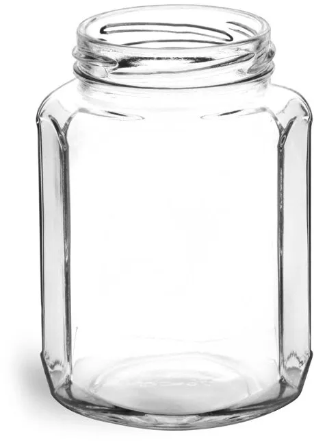 Oval Hexagon Glass Jar w/lids (6oz) for Sale in Cumming, GA
