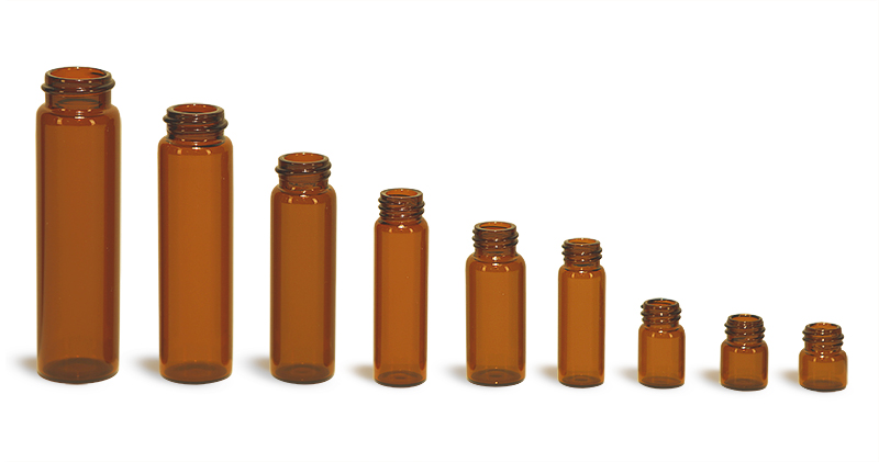 Amber Glass Vials (Bulk), Caps NOT Included