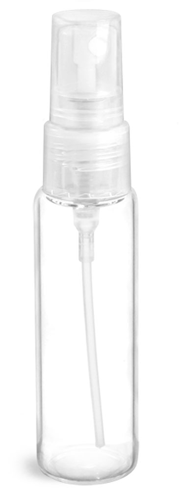 10 ml Clear Glass Vials w/ Natural Sprayers & Overcaps