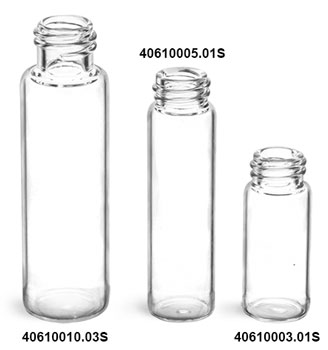 Glass Vials, Clear Glass Vials (Bulk), Caps NOT Included
