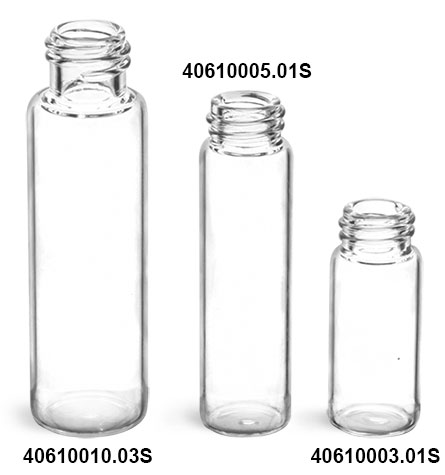Glass Vials, Clear Glass Vials (Bulk), Caps NOT Included