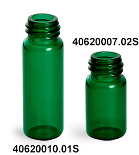 Green Glass Vials (Bulk) Caps Not Included