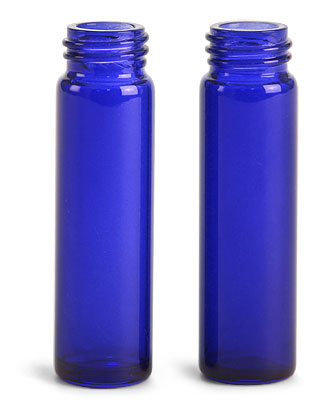 Blue Sprayed Glass Vials (Bulk), Caps NOT Included