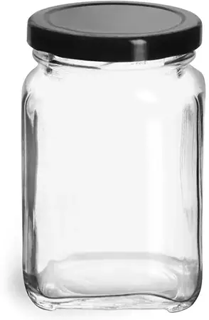 12.5 oz Clear Glass Candle Jars w/ Glass Flat Pressed Lids