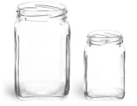 Clear Glass Square Jars