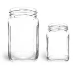 Clear Glass Square Jars