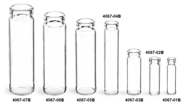 Glass Vials, Clear Glass Lip Vials (Bulk), Caps NOT Included