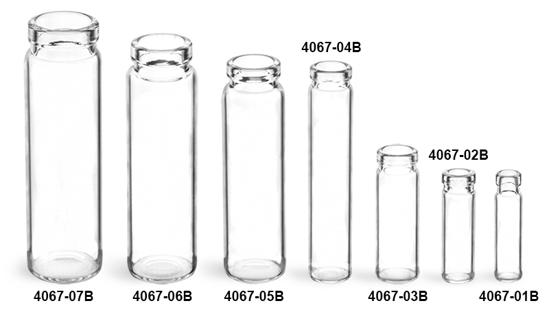 Glass Vials, Clear Glass Lip Vials (Bulk), Caps NOT Included