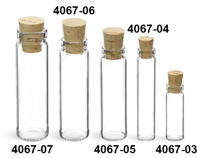 Glass Vials Pack of 12 4 Dram with Cork Stoppers 