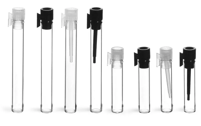 Glass Vials, Clear Glass Perfume Vials w/ PE Stoppers
