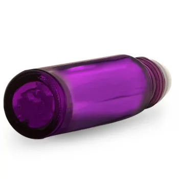 Glass Bottles, 0.35 oz Purple Coated Glass Roll On Bottles w/ Metal Balls and Black Polypropylene Caps