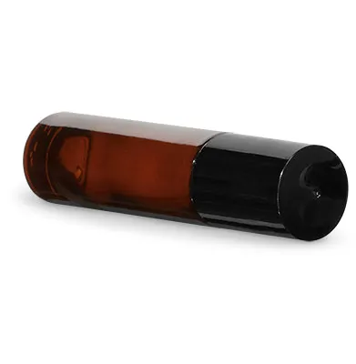 Amber Glass Roll On Bottles w/ PE Balls and Polypropylene Caps