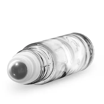 Glass Roll On Bottles w/ Metal Balls and Brushed Silver Polypropylene Caps