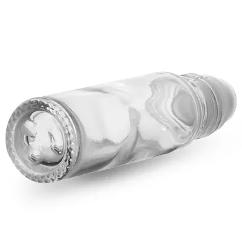 Glass Roll On Bottles w/ Metal Balls and Brushed Silver Polypropylene Caps