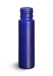Glass Bottles, Blue Frosted Glass Roll On Containers (Bulk), Caps NOT Included