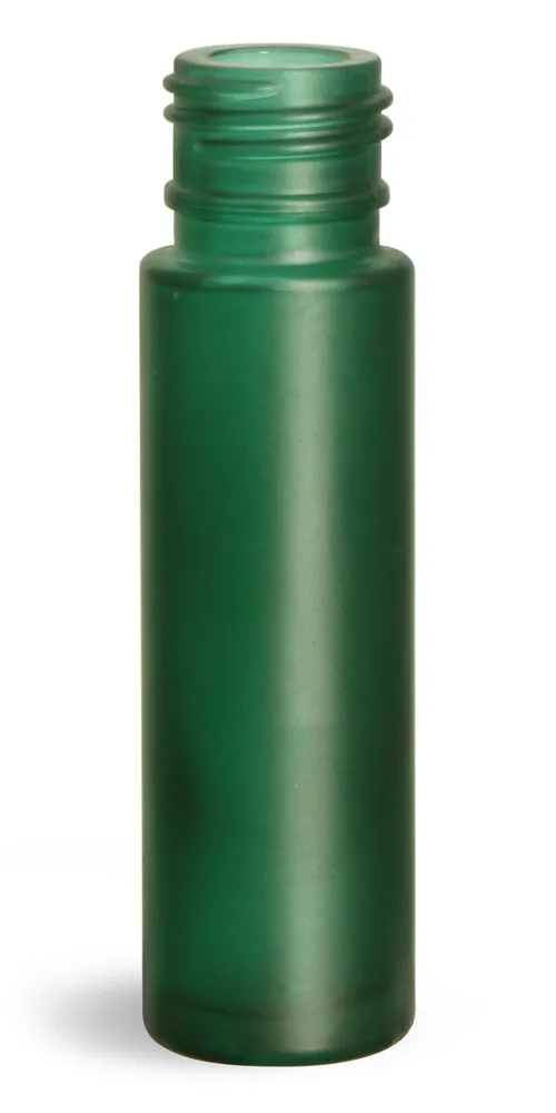 0.35 oz Glass Bottles, Green Frosted Glass Roll On Containers (Bulk) Caps NOT Included