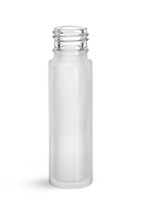 Glass Bottles, Clear Frosted Glass Roll On Containers (Bulk), Caps NOT Included