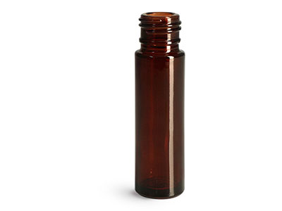 Glass Bottles, Amber Glass Roll On Containers (Bulk), Caps NOT Included