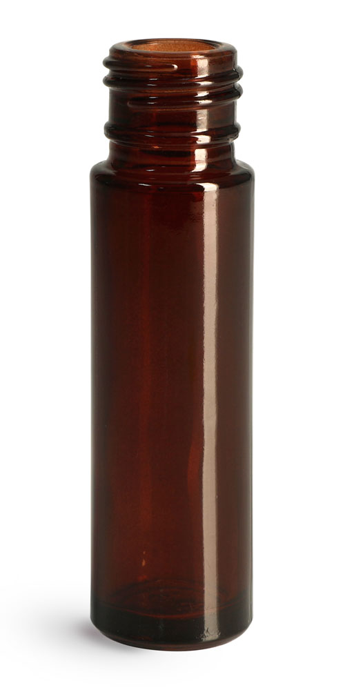0.35 oz Glass Bottles, Amber Glass Roll On Containers (Bulk), Caps NOT Included