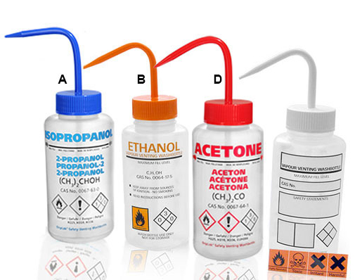 Wash Bottles, Solvent Venting Wash Bottles