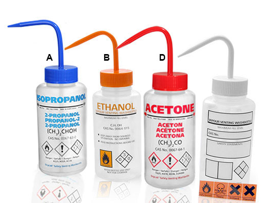 Wash Bottles, Solvent Venting Wash Bottles