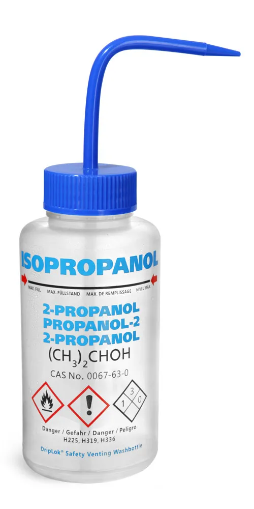 500 ml - A. Isopropanol Solvent Venting Wash Bottles