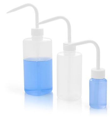 Wash Bottles, Natural LDPE Wash Bottles w/ White Caps