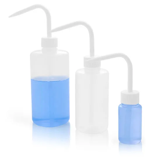 Wash Bottles, Natural LDPE Wash Bottles w/ White Caps