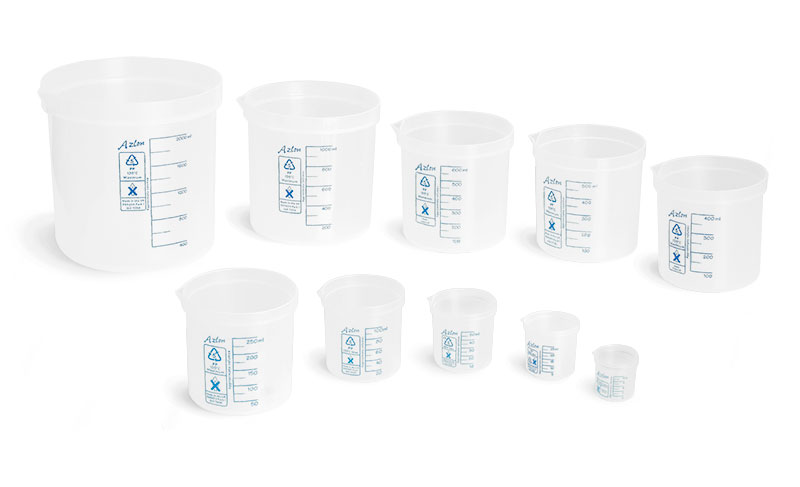 Plastic Beakers, Clear Polypropylene Beakers (Set Of 10)