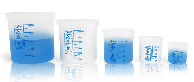 Plastic Beakers, Polypropylene Beakers (Set of 5)