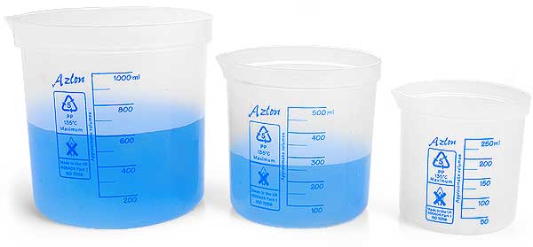 Plastic Beakers, Polypropylene Beakers (Set Of 3)