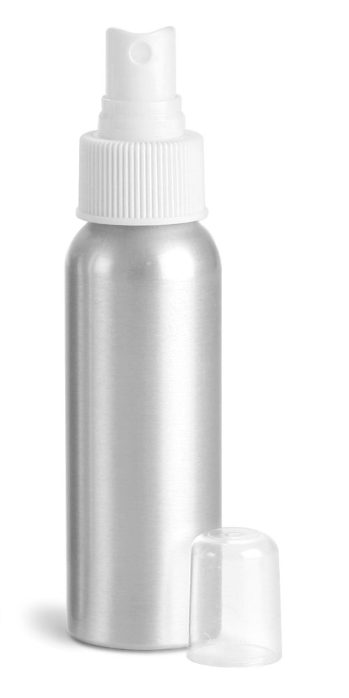 80 ml Aluminum Bottles w/ White Fine Mist Sprayers