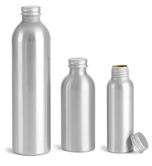 Metal Containers, Aluminum Bottles w/ Metal Caps