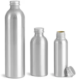 Metal Containers, Aluminum Bottles w/ Metal Caps