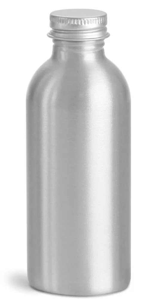 120 ml Aluminum Bottles w/ Silver Aluminum Caps
