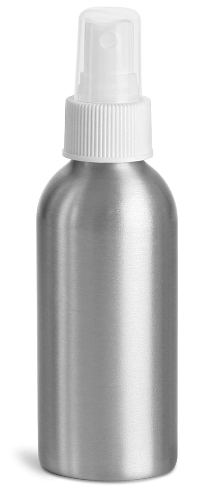 120 ml Aluminum Bottles w/ White Fine Mist Sprayers