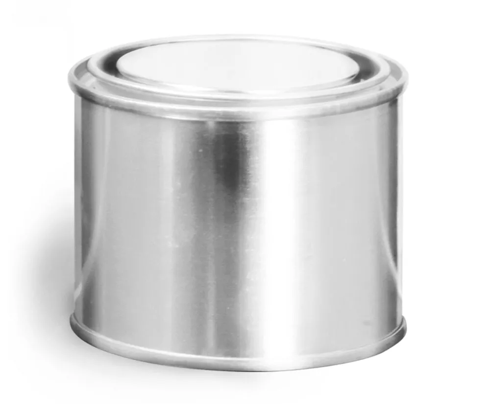 1/4 Pint Round Metal Paint Cans w/ Plugs