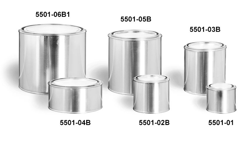 Made in USA 8/Case 1/4 Gallon Cylindrical Tin Can 8 Cans per Pack 