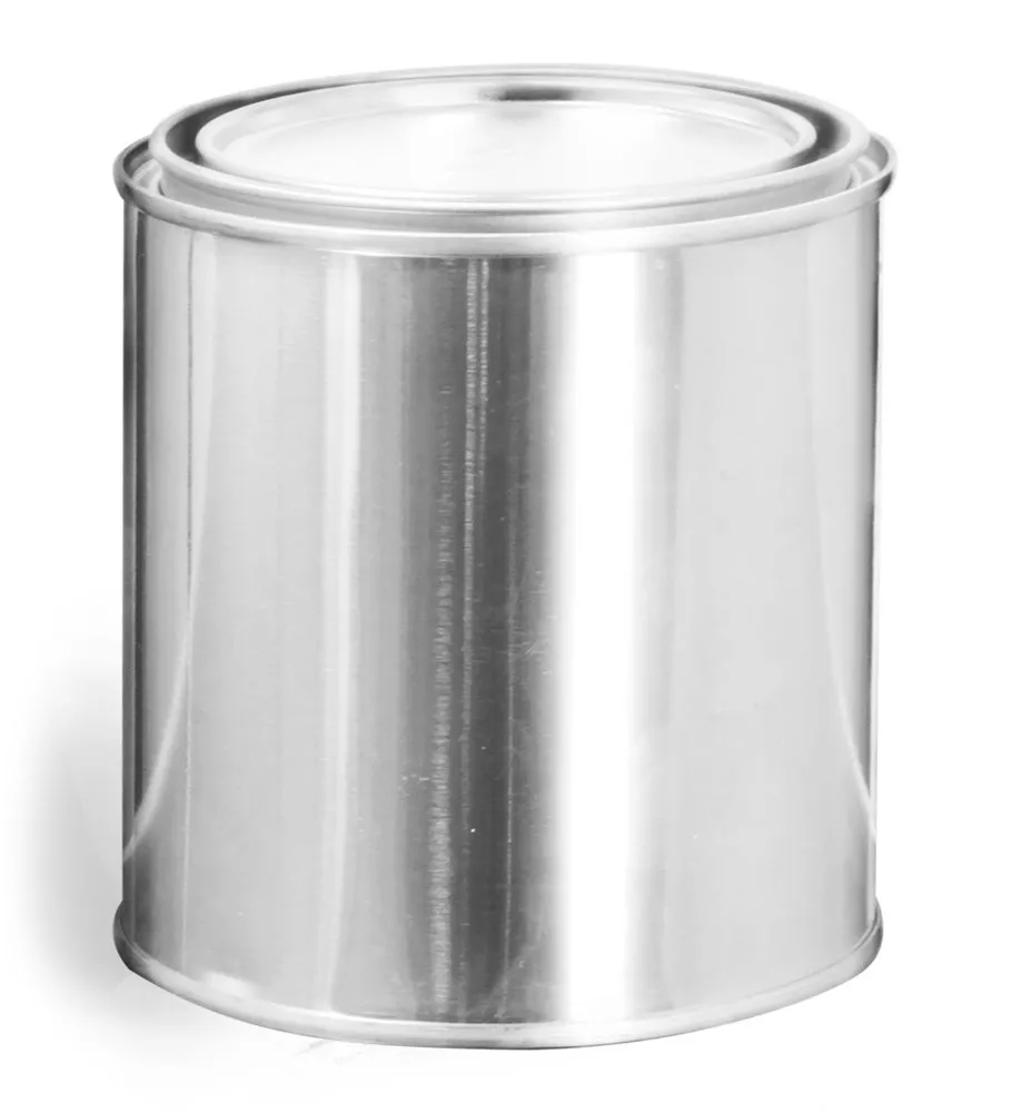 Metal Containers, Round Paint Style Metal Cans w/ Plugs