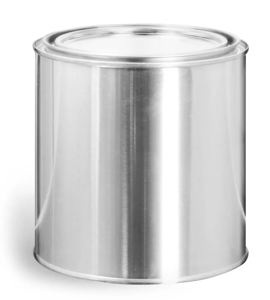 1 Quart Round Metal Paint Cans w/ Plugs