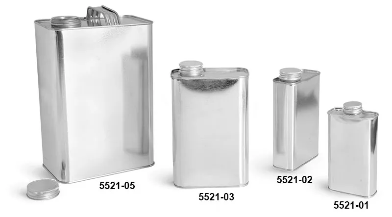 2 oz Rectangle Silver Plastic Tin Can - with Lid - 4 x 2 x 1 - 100 count  box