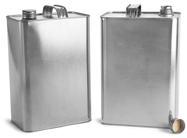 1 gal Oblong Metal Cans w/ Polvseal Lined Screwcaps