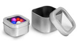 Square Metal Candle Tins w/ Clear View Tops
