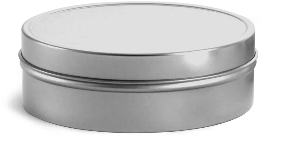 6 pack 2 Oz Shallow Tin Can with Tight Fitting Lids 