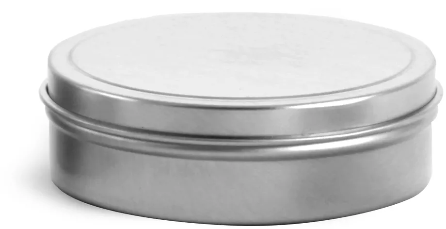 1oz Metal Flat Tins With Rolled Edge Covers - BeScented Soap and