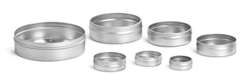 3 oz * Flat Metal Tins w/ Rolled Edge Covers