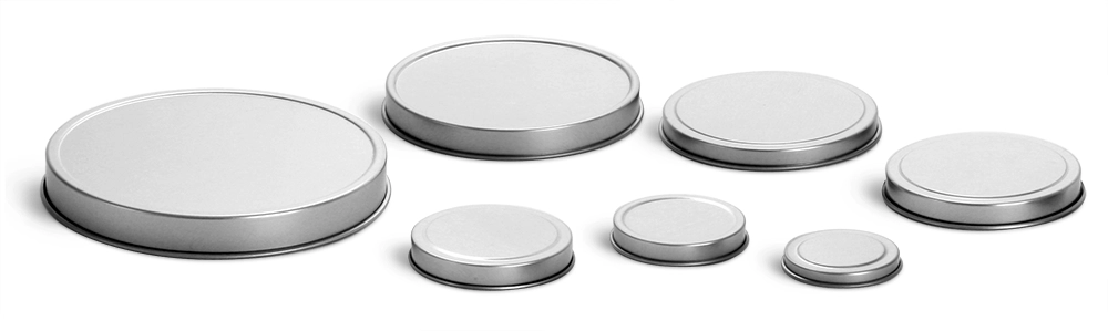 1/2 oz & 1 oz Rolled Edge Covers for Flat Metal Tins (Bulk, No Bottoms)