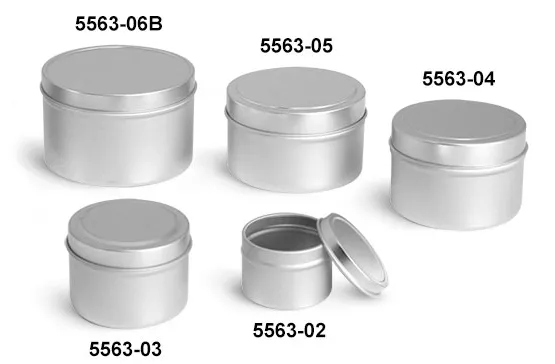 Metal Containers, Deep Metal Tins w/ Rolled Edge Covers